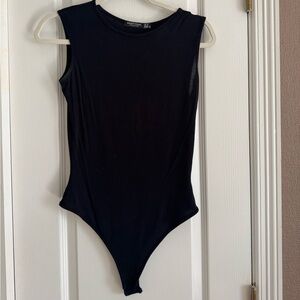Black cotton bodysuit